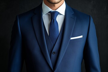 Navy blue formal suit mockup portrait fashion
