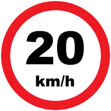 in road speed limit icon sign and symbol in white background, all vehicle speed limit, 20km/h, 30km/h, 40km/h, 50km/h, 60km/h, 70km/h, 80km/h, 90km/h, 100km/h, 110km/h, 120km/h, 130km/h, 140km/h. 