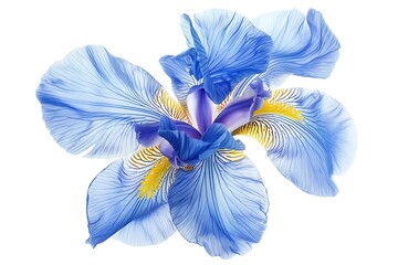 Purple Iris Isolated on White Background. Beautiful Iris Flower