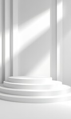 Obraz premium High End Clean White Background with Soft Shadows and Minimalist Composition