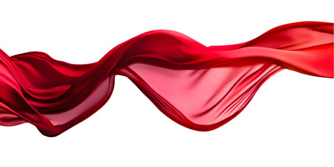 Red silk fabric flowing gracefully in dark background elegant design textile art