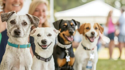 Animal clinic pet fair community celebration of pets outdoor venue lifestyle photography joyful atmosphere