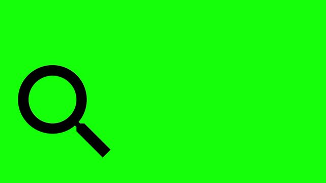 Magnifying Glass Search Icon Animation on Green Screen, 4K Zoom & Find Motion Graphic