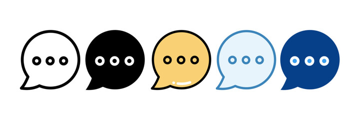 Chat Bubble Icon Set Multiple Style Collection
