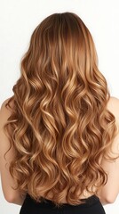 Obraz premium Long Wavy Blonde Hair Back View.
