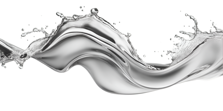 Silver liquid wave splash abstract background design,