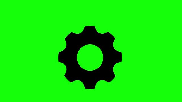 Settings Gear Icon Animation on Green Screen | Spinning & Rotating Gears Motion Graphic.