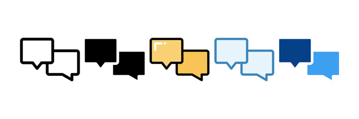 Speech Bubble Icon Set Multiple Style Collection