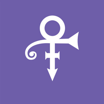 Prince symbol on purple background, vector. Vector illustration of love sign, prince symbol.
