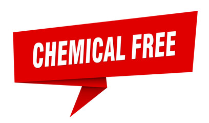 chemical free banner. chemical free speech bubble, label, sticker, sign template