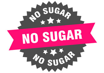 no sugar. no sugar round pink label isolated on transparent background