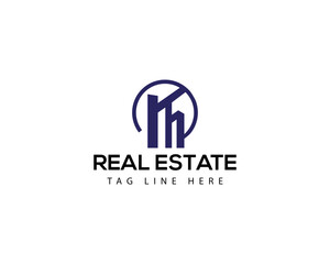 Abstract Illustration of house building  work mark real estate graphic vector House logo Logo design.