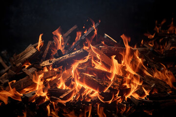 fire in the fireplace