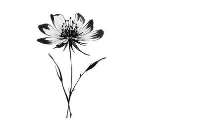Wildflowers black and white sketch
