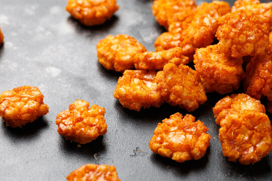 Spicy chilli rice crackers. Party food snacks