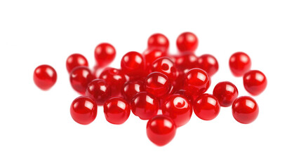 
Pile of fresh red berries with green leaves, png
