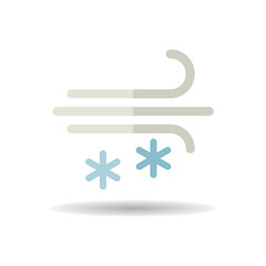 Wind snow snowstorm vector icon. Weather sign