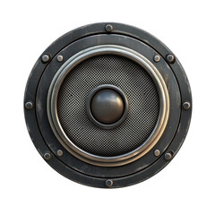 Realistic, Vintage-style drive-in theater speaker attachment for car windows illustration, realistic metal textures, isolated transparent background.