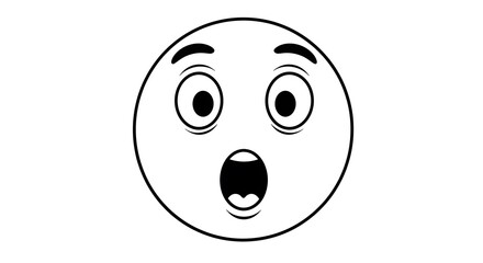 Fototapeta premium Surprised Emoji Simple Design