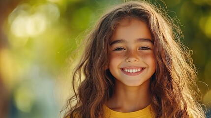 Fototapeta premium A childâ€™s spontaneous giggle, their face glowing with happiness and wonder