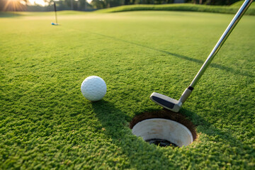 golf ball and hole