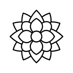black and white flower coloring book isolated