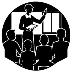 Silhouette of a classroom vector illustration
