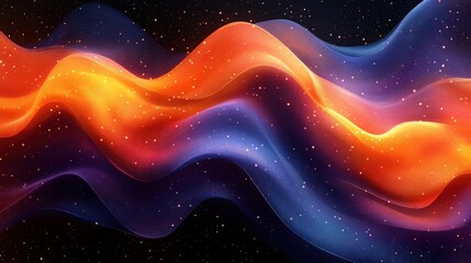 Obraz premium Dynamic Waves of Colorful Abstract Design on Dark Background