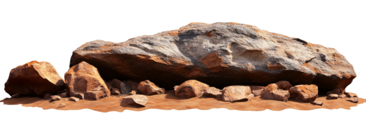 3D Render of Rocky Landscape, Isolated on Transparent Background, Stone Formation, Desert Scene, rock formation, 3d rendering, texture