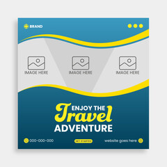 Travel sale social media post template.