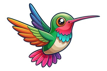 Obraz premium logo of Flaying hummingbird Bird Colorful vector Style. colibri icon