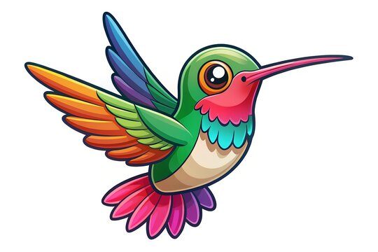logo of Flaying hummingbird Bird Colorful vector Style. colibri icon