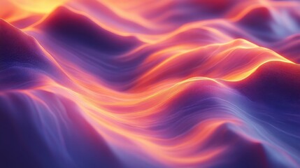 Obraz premium Colorful Abstract Waves in a Surreal Digital Landscape