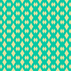 Seamless Geometric Teal and Cream Pattern