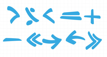 Collection of drawn arrows, icons, signs .Set of simple flat arrows isolated on white background. Arrow icons and arrow colour. Stock vector. EPS10.