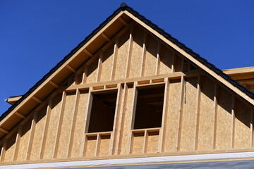 Gable of a house built in timber frame construction
