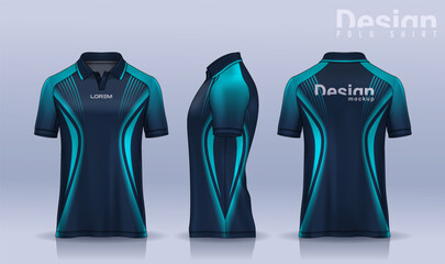 t-shirt polo templates design. uniform front and back view.
