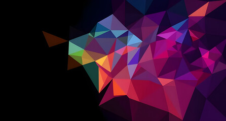 Obraz premium Colorful polygonal triangle professional work vector illustration 