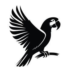 Obraz premium A silhouette parrot illustration