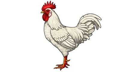 Isolated White Rooster