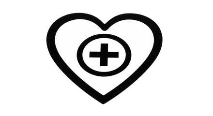Obraz premium Isolated Heart with Plus Sign