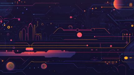 A line-art web banner representing AI-powered DevOps, emphasizing software automation, continuous development cycles, and operational efficiency in software engineering