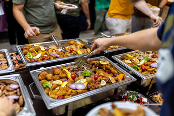 Diverse culinary spread at a community gathering featuring various dishes and vibrant food presentation