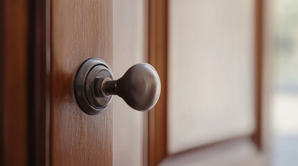 Obraz premium A door handle slowly turning by itself with a mysterious vibe