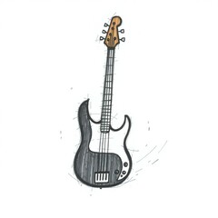 Naklejka premium A hand-drawn sketch in a moody style, with rough lines and textured pencil strokes on a white background