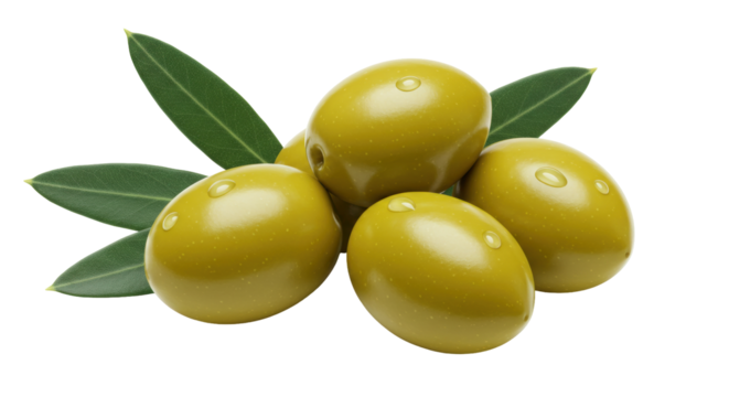 Isolated Green Olives