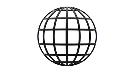 Isolated Globe, Black Outline