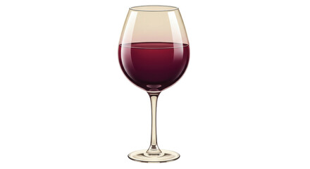 Isolated Glass of Red Wine