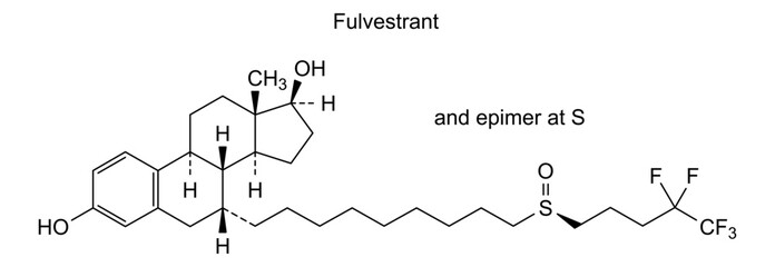 Chemical structure of fulvestrant, drug substance