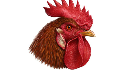 Isolated Rooster Head Portrait